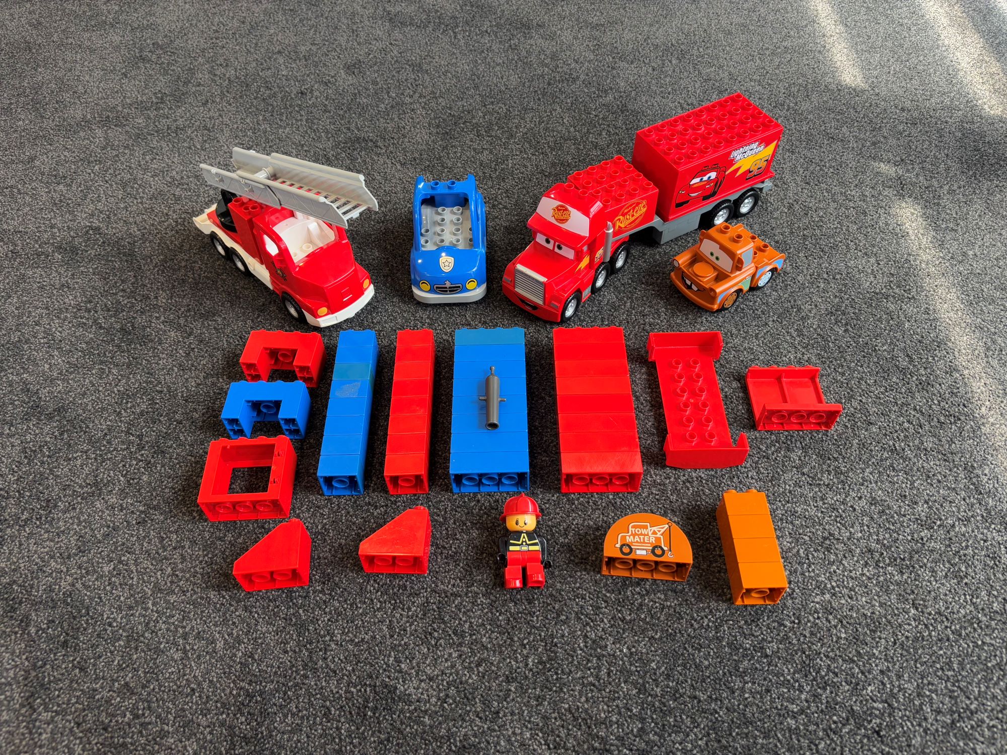 Lego Duplo Lightning McQueen, Mater and Fire Truck Set