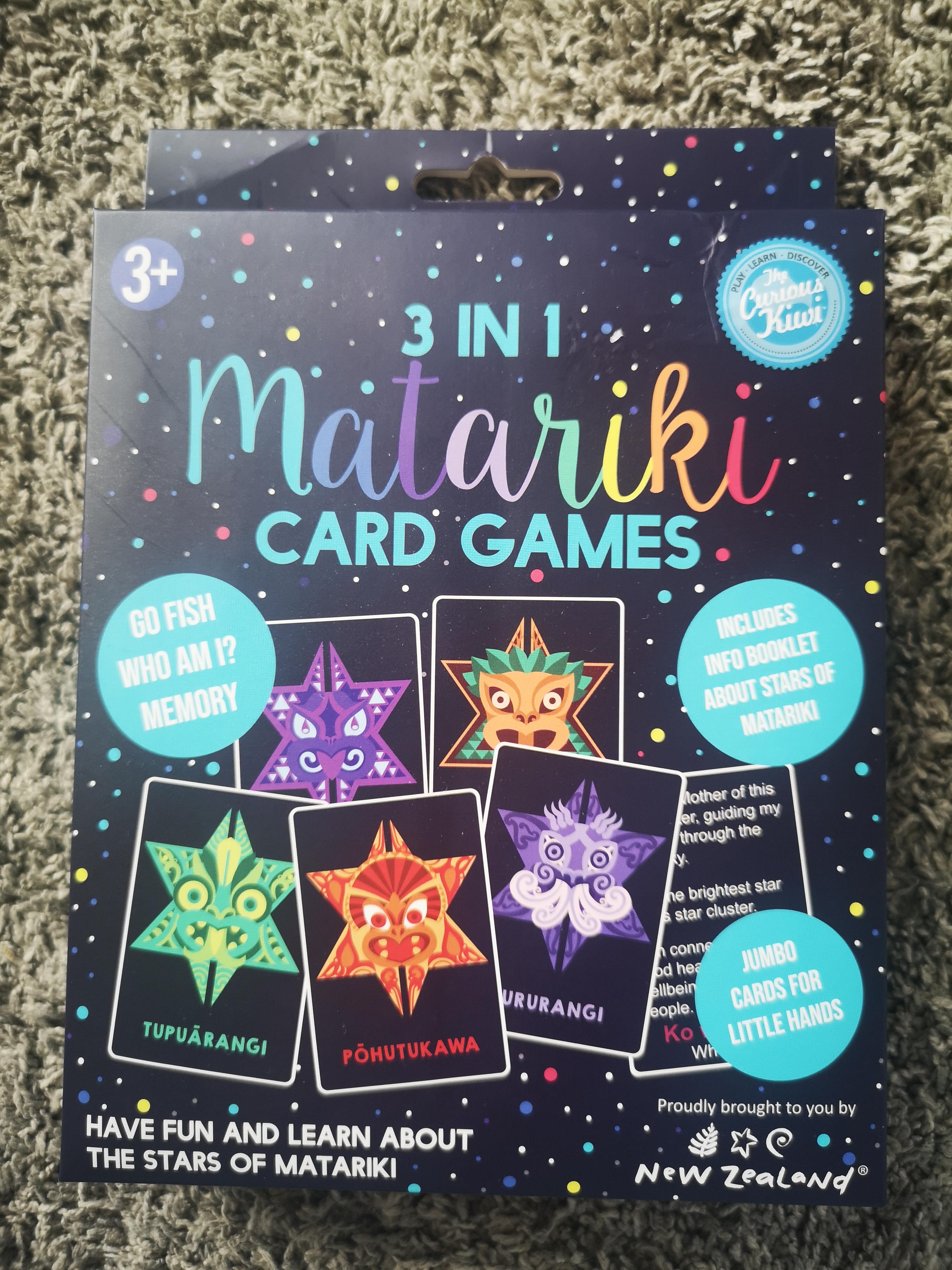 Matariki 3 in 1 Card Games - Fish / Who Am I? / Memory