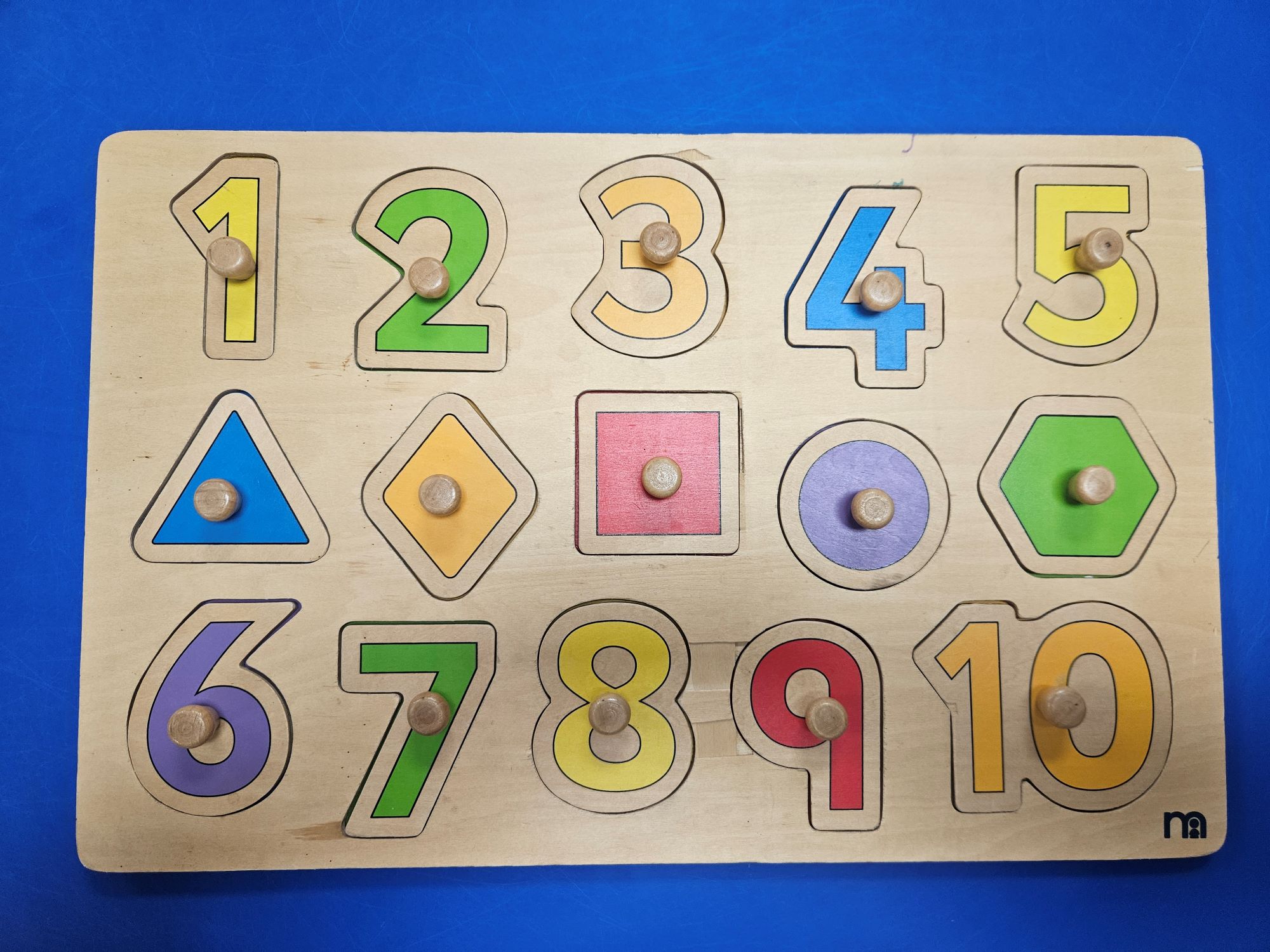 Wooden Numbers and Shapes Peg Puzzle