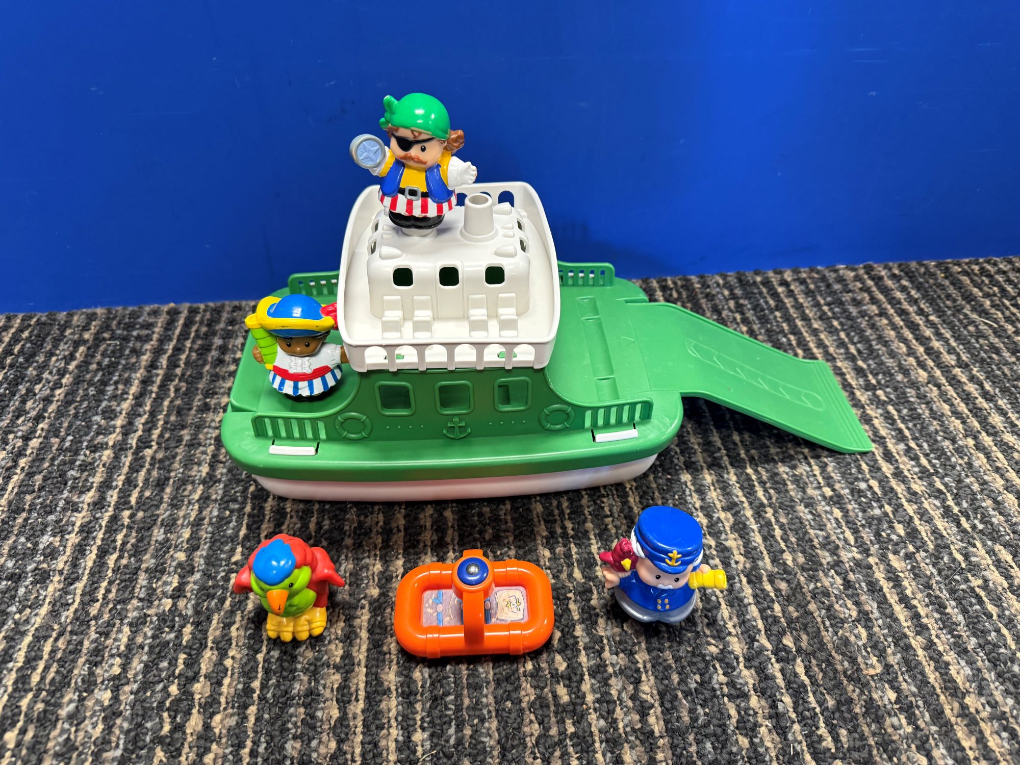 Green Ferry Boat with Little People